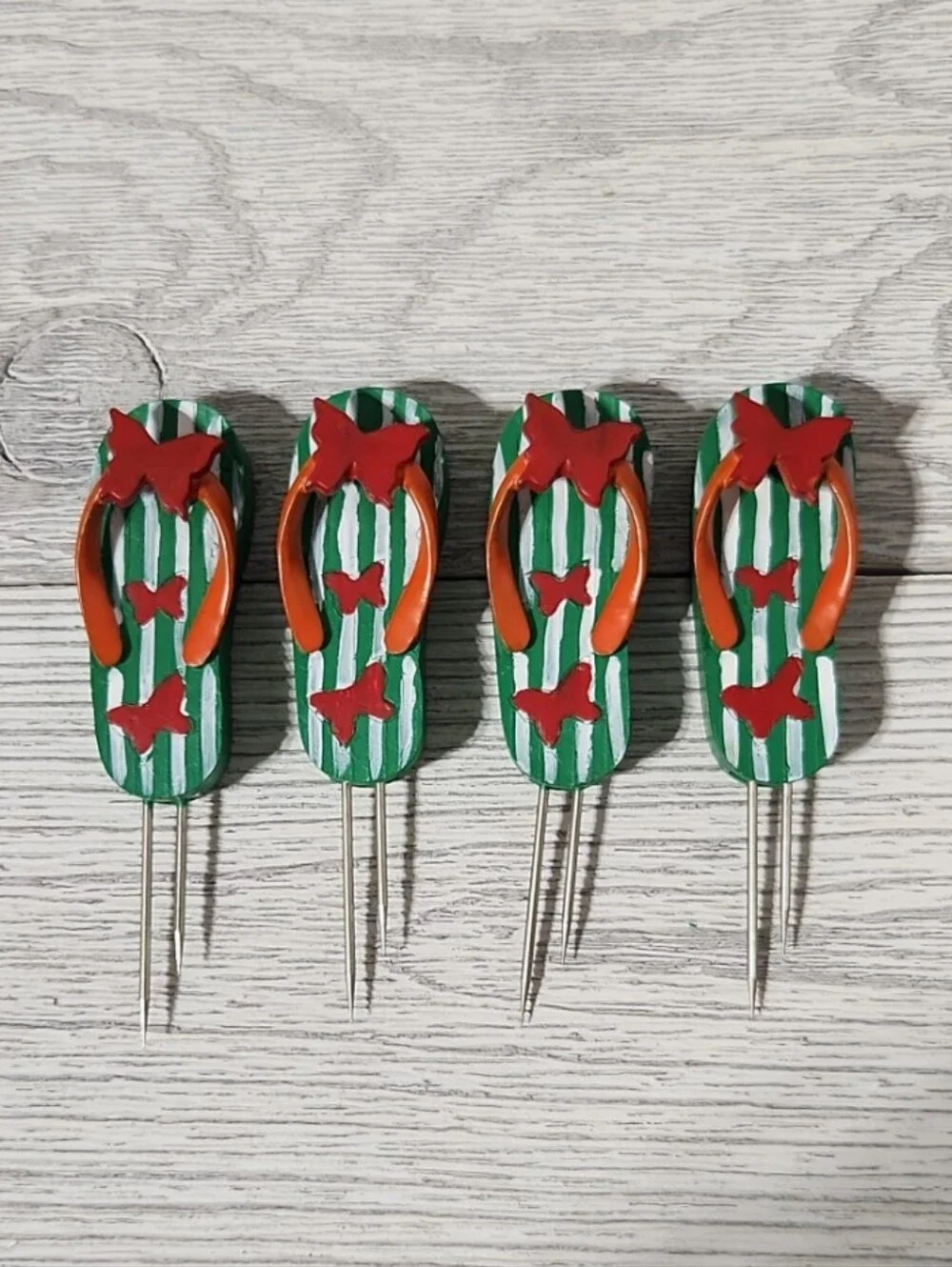 Set Of 12 Colorful Flip-Flop Corn-On-The-Cob Holders